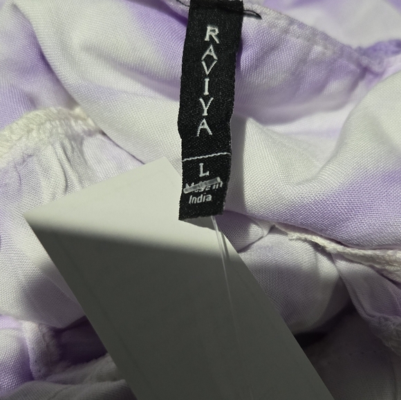 Raviya Smocked Purple and White Maxi dress, Swim Coverup.  LARGE - Picture 6 of 8